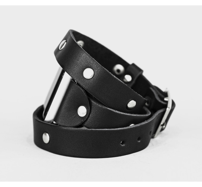 Leather double wrap band strap compatible with Apple watch 38mm 40mm 41mm 42mm 44mm 45mm 49mm, Handmade UA code 1870