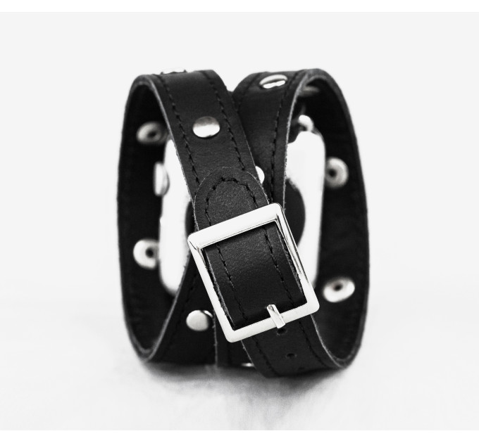 Leather double wrap band strap compatible with Apple watch 38mm 40mm 41mm 42mm 44mm 45mm 49mm, Handmade UA code 1870st