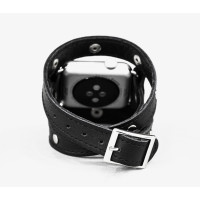 Leather double wrap band strap compatible with Apple watch 38mm 40mm 41mm 42mm 44mm 45mm 49mm, Handmade UA code 1870st