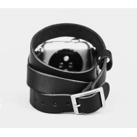 Leather double wrap band strap compatible with Apple watch 38mm 40mm 41mm 42mm 44mm 45mm 49mm, Handmade UA code 1875