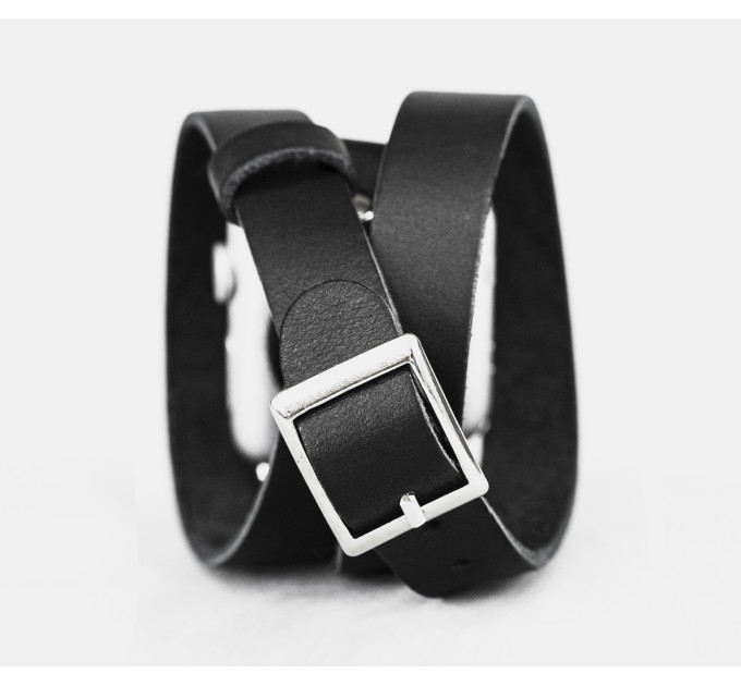 Leather double wrap band strap compatible with Apple watch 38mm 40mm 41mm 42mm 44mm 45mm 49mm, Handmade UA code 1875