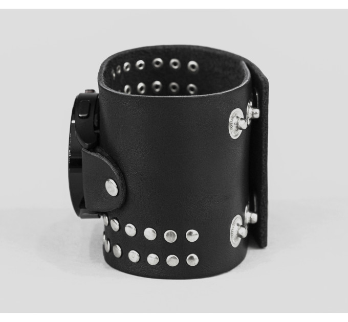 Leather cuff band compatible with Samsung and other Smart watches strap, Handmade UA code 2070