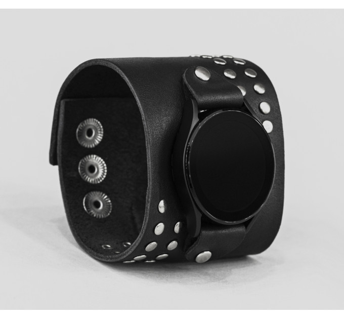 Leather cuff band compatible with Samsung and other Smart watches strap, Handmade UA code 2070