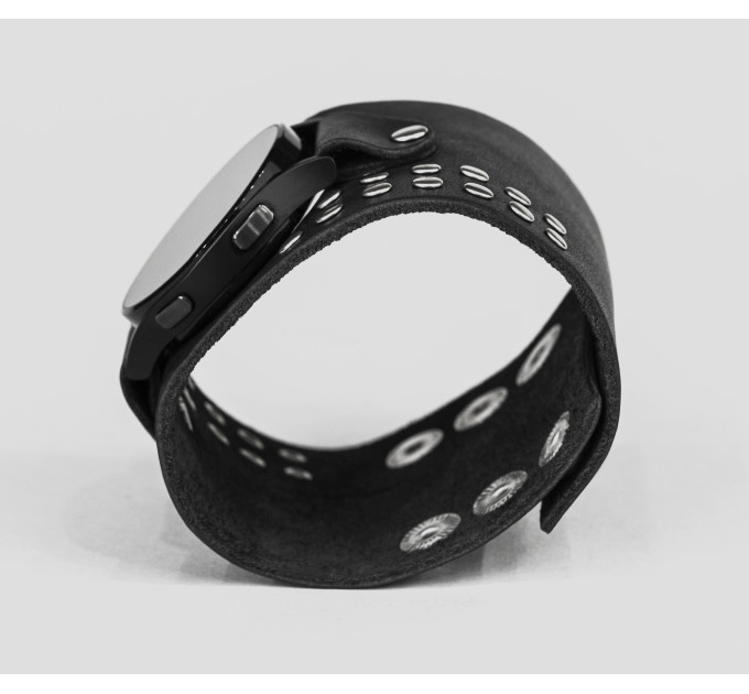 Leather cuff band compatible with Samsung and other Smart watches strap, Handmade UA code 2070