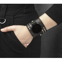 Leather cuff band compatible with Samsung and other Smart watches strap, Handmade UA code 2070