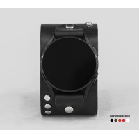 Leather cuff band compatible with Samsung and other Smart watches strap, Handmade UA code 2071