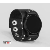 Leather cuff band compatible with Samsung and other Smart watches strap, Handmade UA code 2071