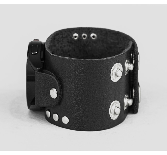 Leather cuff band compatible with Samsung and other Smart watches strap, Handmade UA code 2071