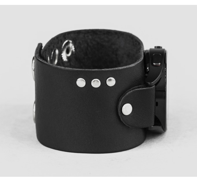 Leather cuff band compatible with Samsung and other Smart watches strap, Handmade UA code 2071
