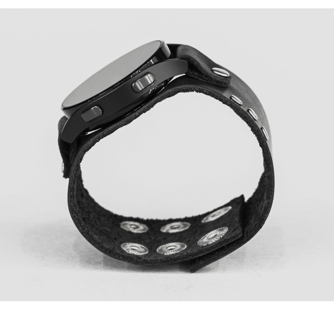 Leather cuff band compatible with Samsung and other Smart watches strap, Handmade UA code 2071