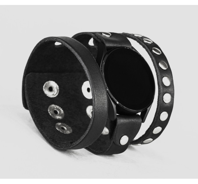 Leather cuff band compatible with Samsung and other Smart watches strap, Handmade UA code 2080