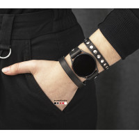 Leather cuff band compatible with Samsung and other Smart watches strap, Handmade UA code 2080