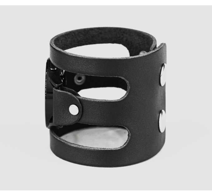 Leather cuff band compatible with Samsung and other Smart watches strap, Handmade UA code 2081