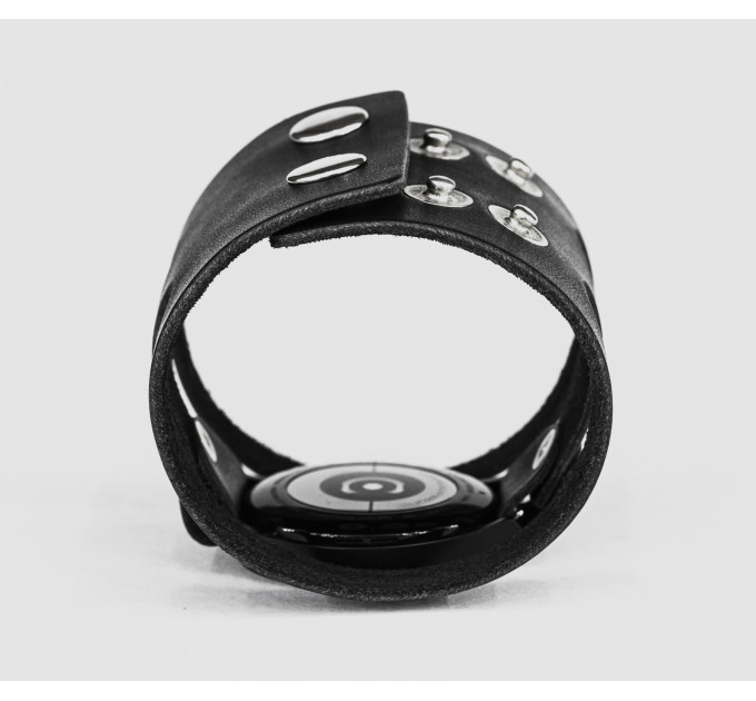 Leather cuff band compatible with Samsung and other Smart watches strap, Handmade UA code 2081