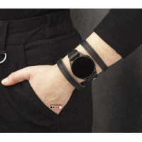 Leather cuff band compatible with Samsung and other Smart watches strap, Handmade UA code 2081st