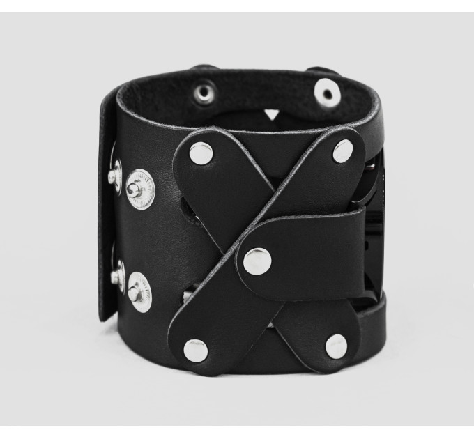 Leather cuff band compatible with Samsung and other Smart watches strap, Handmade UA code 2085