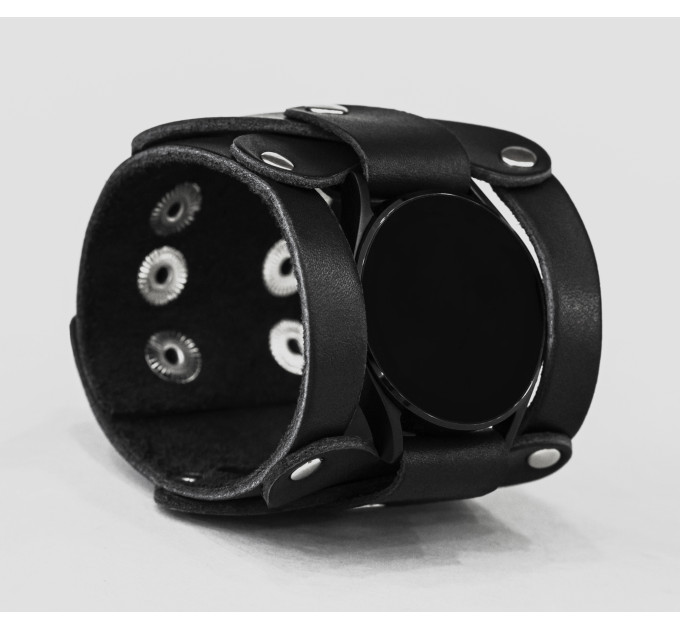 Leather cuff band compatible with Samsung and other Smart watches strap, Handmade UA code 2085