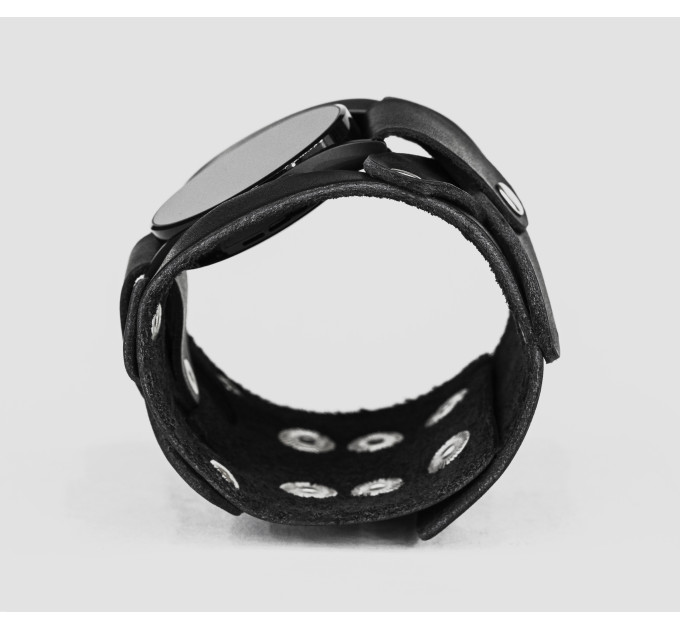 Leather cuff band compatible with Samsung and other Smart watches strap, Handmade UA code 2085