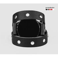 Leather cuff band compatible with Samsung and other Smart watches strap, Handmade UA code 2090