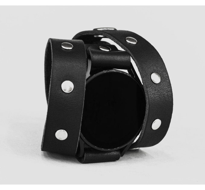 Leather cuff band compatible with Samsung and other Smart watches strap, Handmade UA code 2090