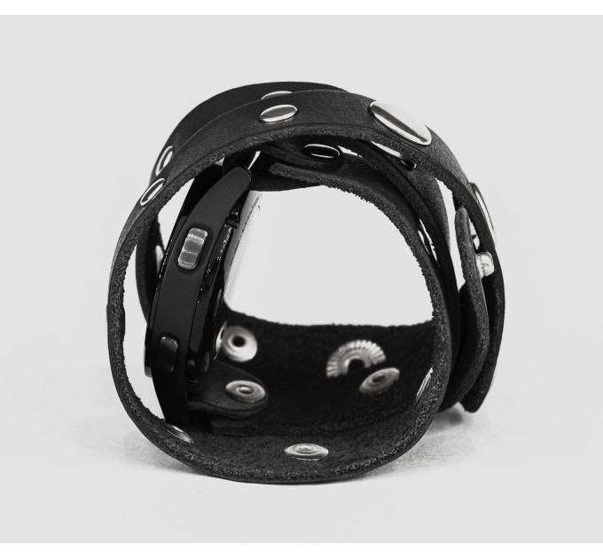 Leather cuff band compatible with Samsung and other Smart watches strap, Handmade UA code 2090