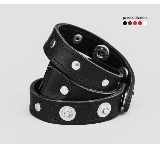 Leather cuff band compatible with Samsung and other Smart watches strap, Handmade UA code 2090st