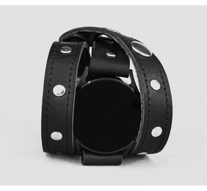 Leather cuff band compatible with Samsung and other Smart watches strap, Handmade UA code 2090st