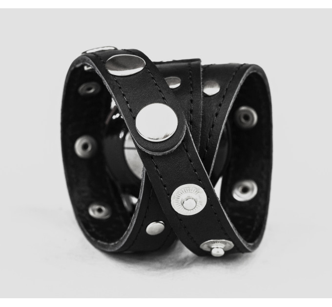 Leather cuff band compatible with Samsung and other Smart watches strap, Handmade UA code 2090st