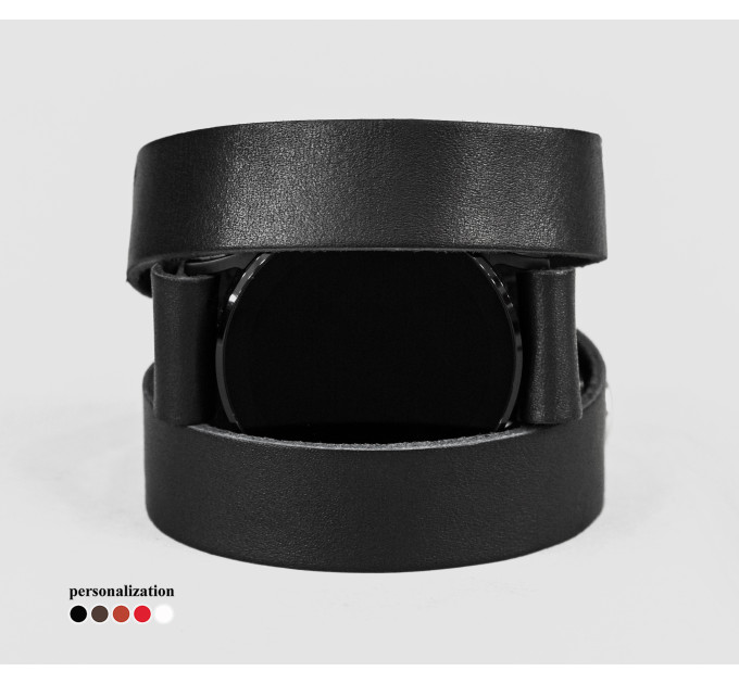 Leather cuff band compatible with Samsung and other Smart watches strap, Handmade UA code 2095