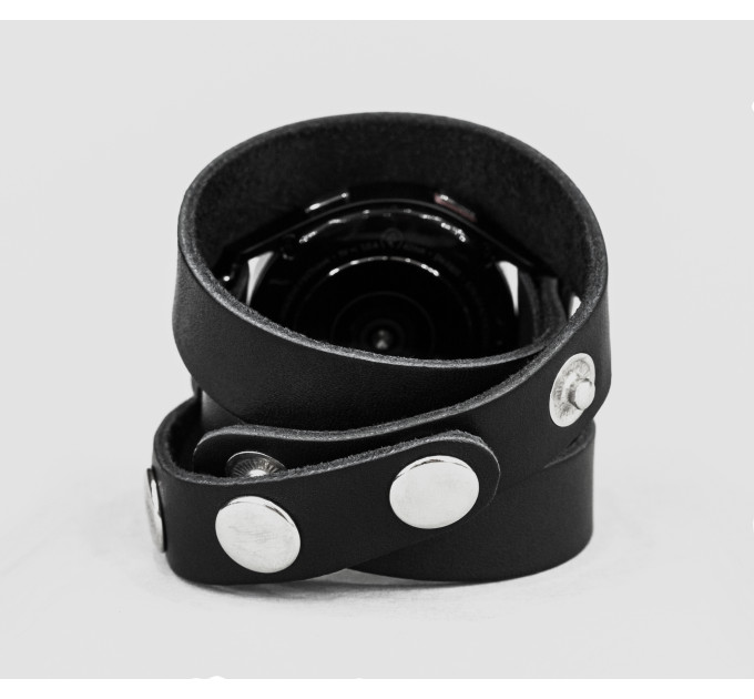 Leather cuff band compatible with Samsung and other Smart watches strap, Handmade UA code 2095