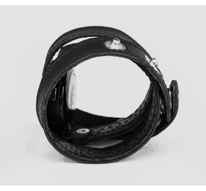 Leather cuff band compatible with Samsung and other Smart watches strap, Handmade UA code 2095st