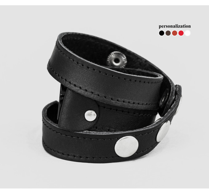 Leather cuff band compatible with Samsung and other Smart watches strap, Handmade UA code 2095st