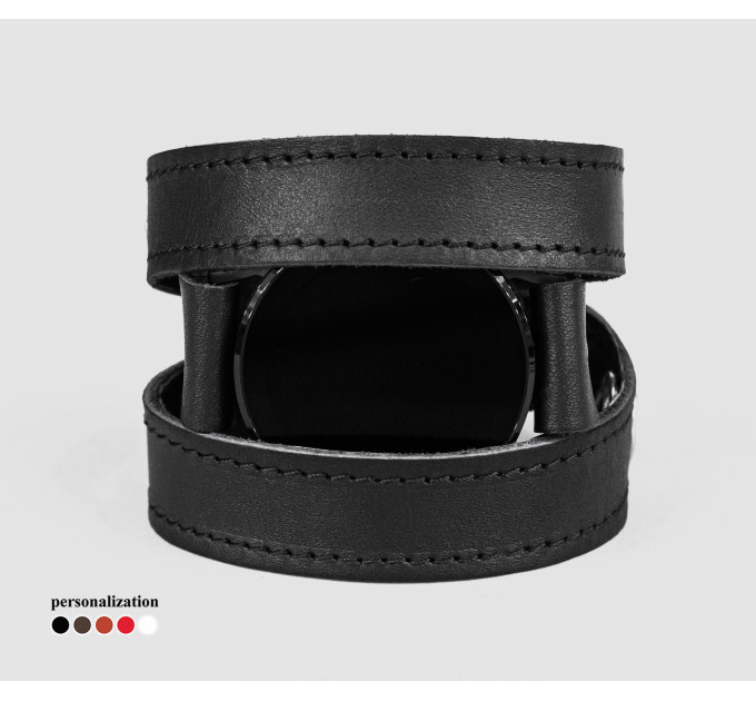 Leather cuff band compatible with Samsung and other Smart watches strap, Handmade UA code 2095st