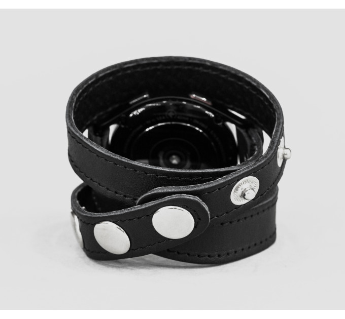Leather cuff band compatible with Samsung and other Smart watches strap, Handmade UA code 2095st