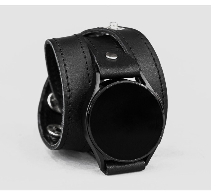 Leather cuff band compatible with Samsung and other Smart watches strap, Handmade UA code 2095st