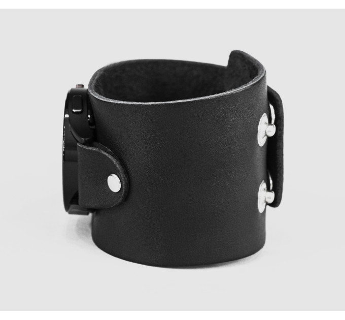 Leather cuff band compatible with Samsung and other Smart watches strap, Handmade UA code 2105