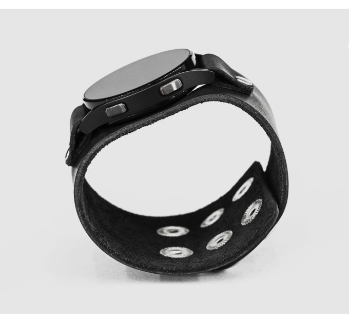 Leather cuff band compatible with Samsung and other Smart watches strap, Handmade UA code 2105