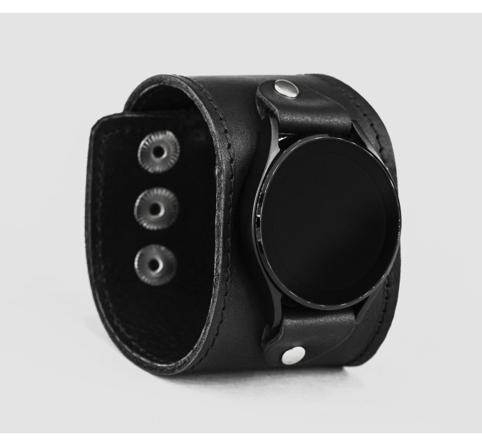 Leather cuff band compatible with Samsung and other Smart watches strap, Handmade UA code 2105st