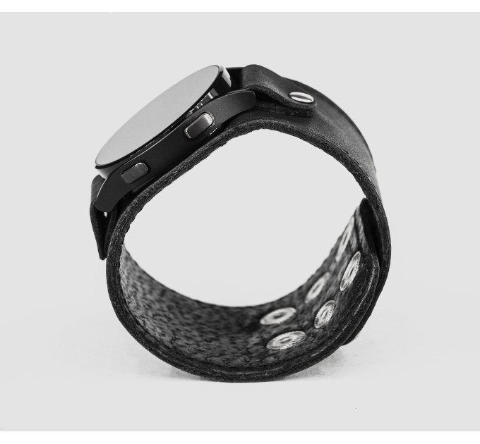 Leather cuff band compatible with Samsung and other Smart watches strap, Handmade UA code 2105st