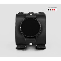 Leather cuff band compatible with Samsung and other Smart watches strap, Handmade UA code 2107
