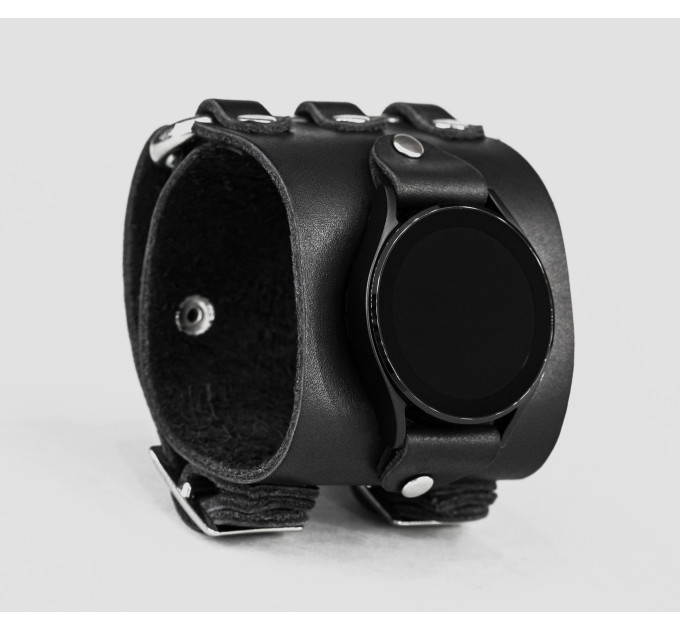 Leather cuff band compatible with Samsung and other Smart watches strap, Handmade UA code 2107