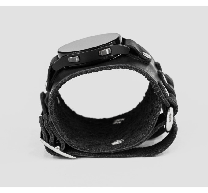 Leather cuff band compatible with Samsung and other Smart watches strap, Handmade UA code 2107