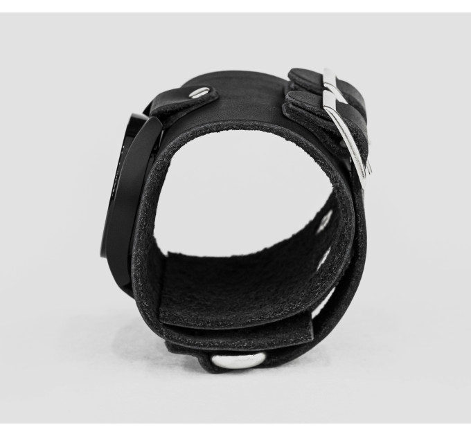 Leather cuff band compatible with Samsung and other Smart watches strap, Handmade UA code 2108