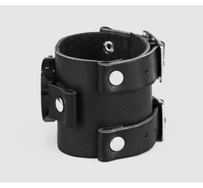 Leather cuff band compatible with Samsung and other Smart watches strap, Handmade UA code 2160