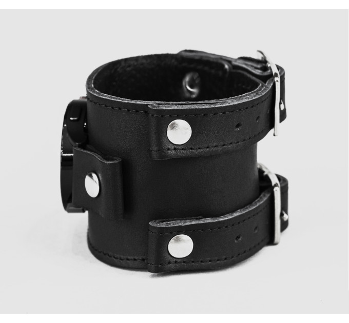 Leather cuff band compatible with Samsung and other Smart watches strap, Handmade UA code 2160st