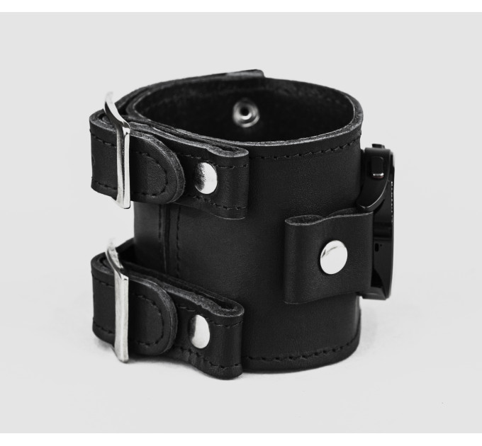 Leather cuff band compatible with Samsung and other Smart watches strap, Handmade UA code 2160st