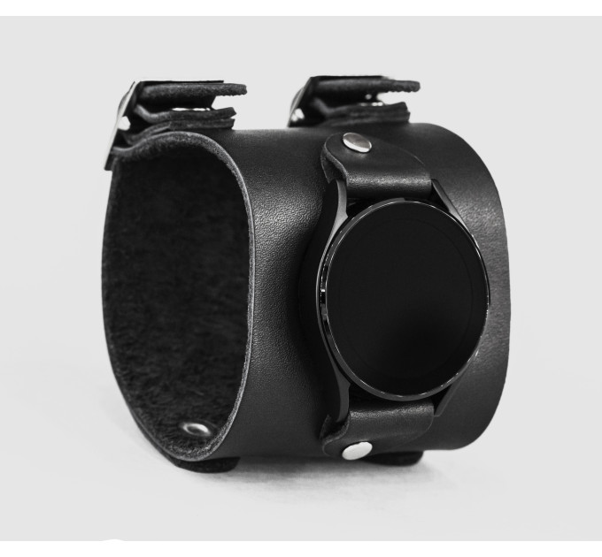 Leather cuff band compatible with Samsung and other Smart watches strap, Handmade UA code 2200