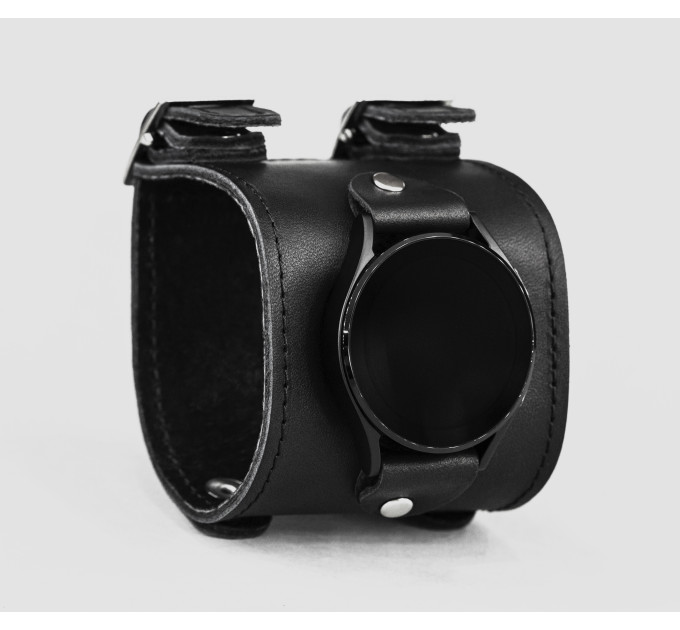 Leather cuff band compatible with Samsung and other Smart watches strap, Handmade UA code 2200st