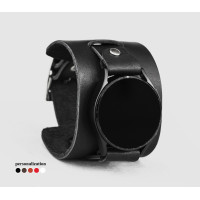 Leather cuff band compatible with Samsung and other Smart watches strap, Handmade UA code 2230