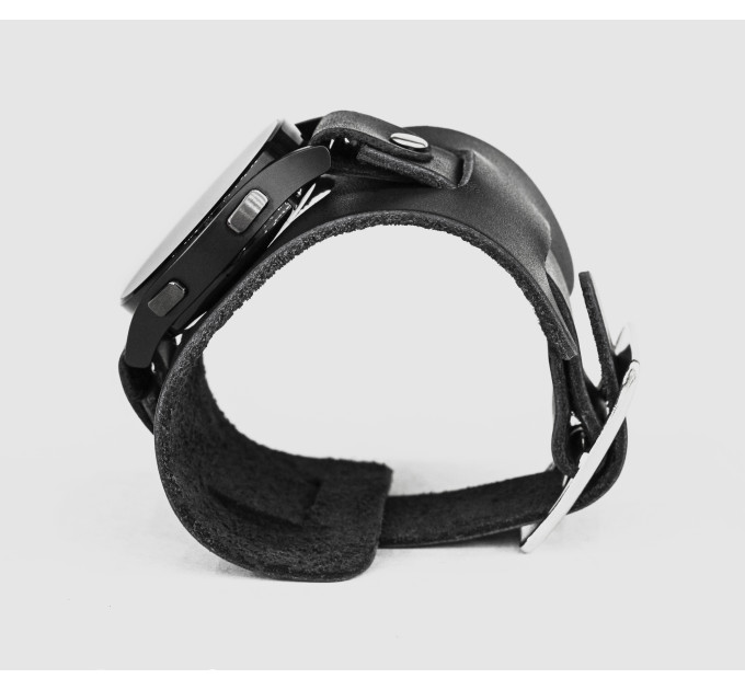 Leather cuff band compatible with Samsung and other Smart watches strap, Handmade UA code 2230